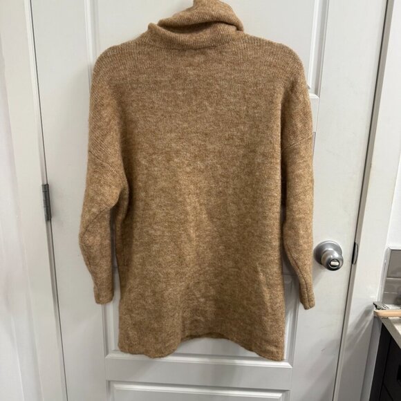 Selected Femme Turtleneck Sweater Mohair Wool Blend Size Small Tan - Picture 1 of 4
